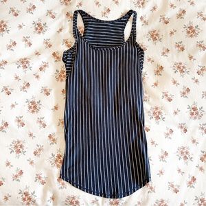 Lululemon Navy + Light Gray Pinstripe Racerback Tank Top